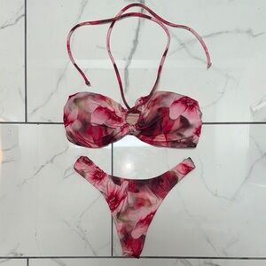 Live! Brazilian Cheeky Floral Pink Bikini Set